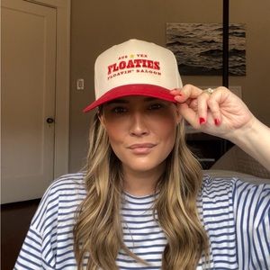 Trucker Hat, Red and Tan Snapback Hat, Unisex